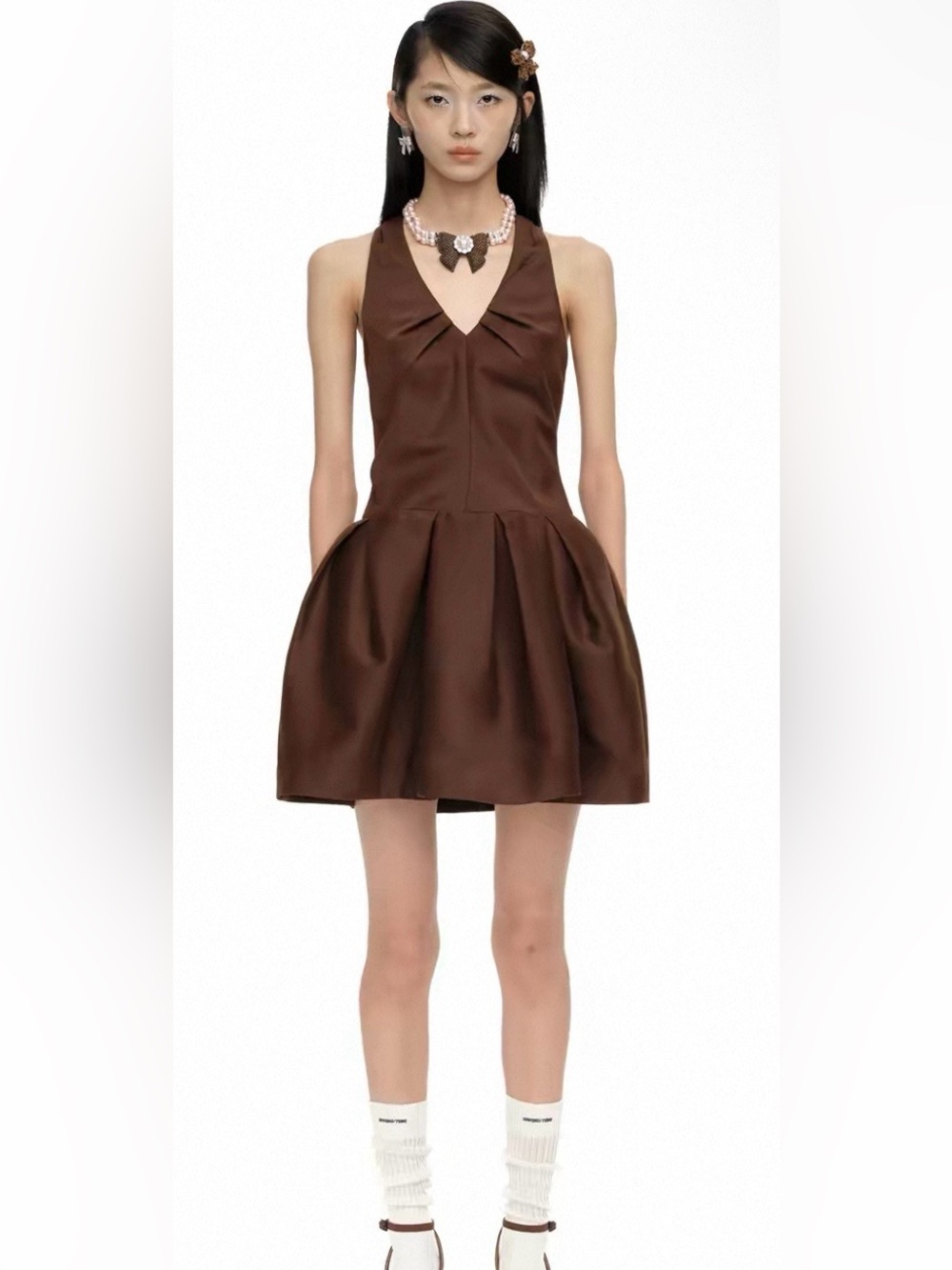 SHUSHU/TONG Tucked Halter Neck Dress size UK12/US 8 Original Price $588